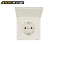 Розетка встраиваемая Zima с заземлением с крышкой цвет слоновая кость