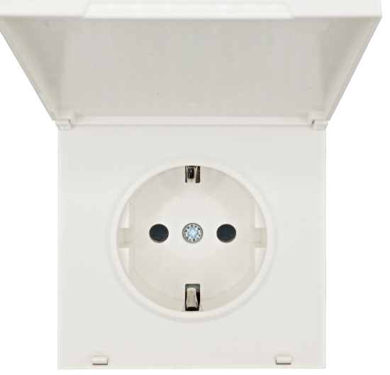 Розетка встраиваемая Zima с заземлением с крышкой цвет слоновая кость