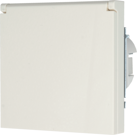 Розетка встраиваемая Zima с заземлением с крышкой цвет слоновая кость