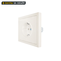 Розетка встраиваемая Zima с заземлением цвет слоновая кость