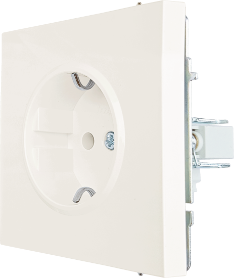 Розетка встраиваемая Zima с заземлением цвет слоновая кость