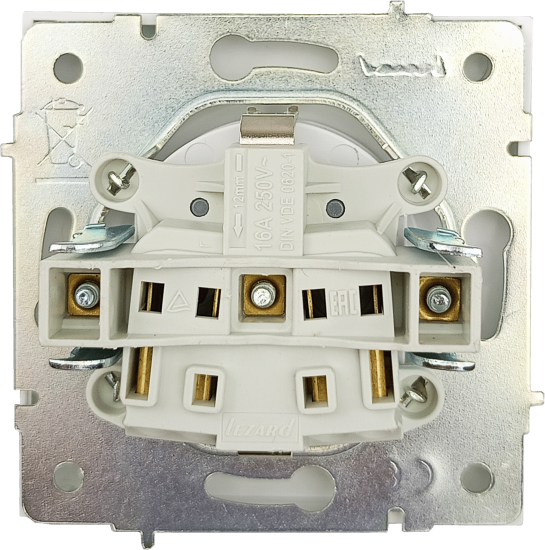 Розетка встраиваемая Zima с заземлением цвет слоновая кость