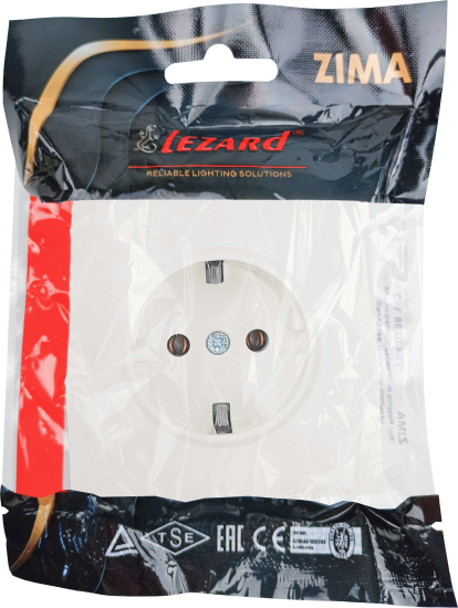 Розетка встраиваемая Zima с заземлением цвет слоновая кость