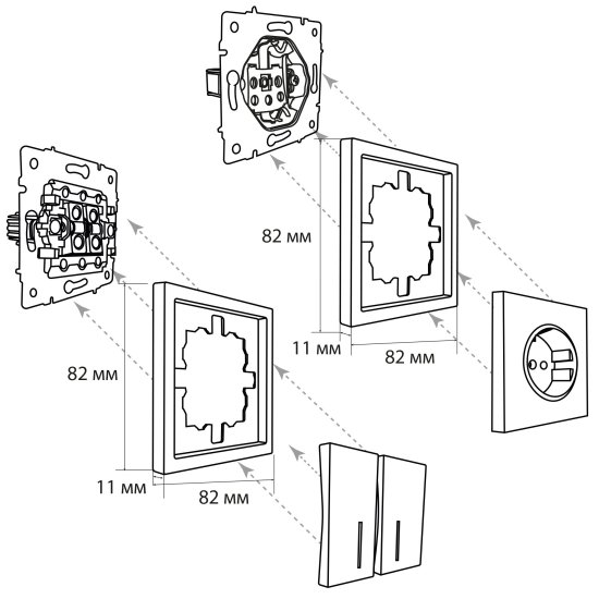 Розетка встраиваемая Zima с заземлением цвет слоновая кость