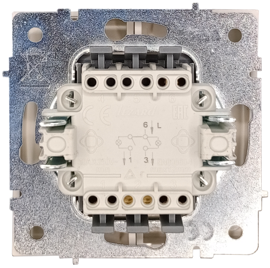 Выключатель встраиваемый Zima 2 клавиши цвет слоновая кость