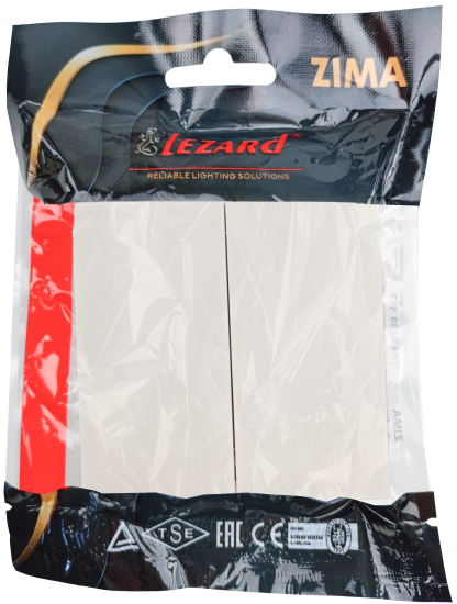 Выключатель встраиваемый Zima 2 клавиши цвет слоновая кость