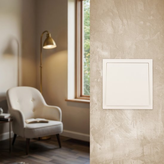 Выключатель встраиваемый Zima 1 клавиша цвет слоновая кость