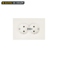 Розетка двойная встраиваемая Zima с заземлением цвет слоновая кость