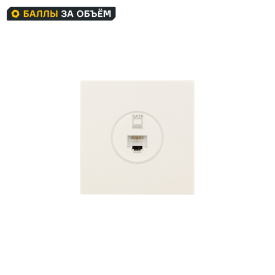 Розетка компьютерная встраиваемая Zima без заземления цвет слоновая кость