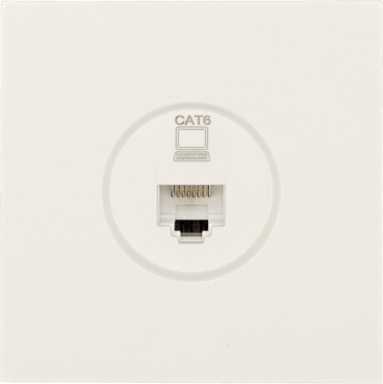 Розетка компьютерная встраиваемая Zima без заземления цвет слоновая кость