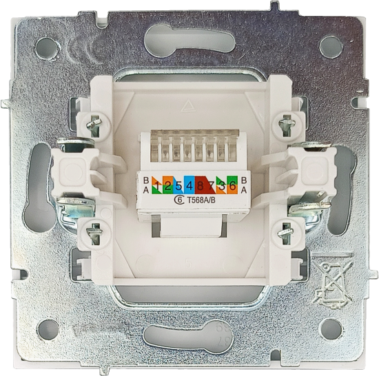 Розетка компьютерная встраиваемая Zima без заземления цвет слоновая кость