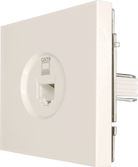 Розетка компьютерная встраиваемая Zima без заземления цвет слоновая кость