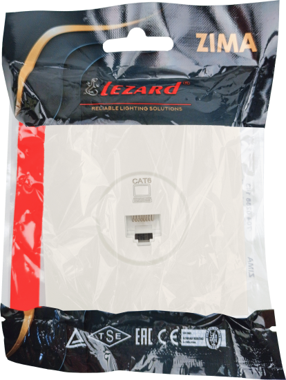 Розетка компьютерная встраиваемая Lezard Zima без заземления цвет слоновая кость