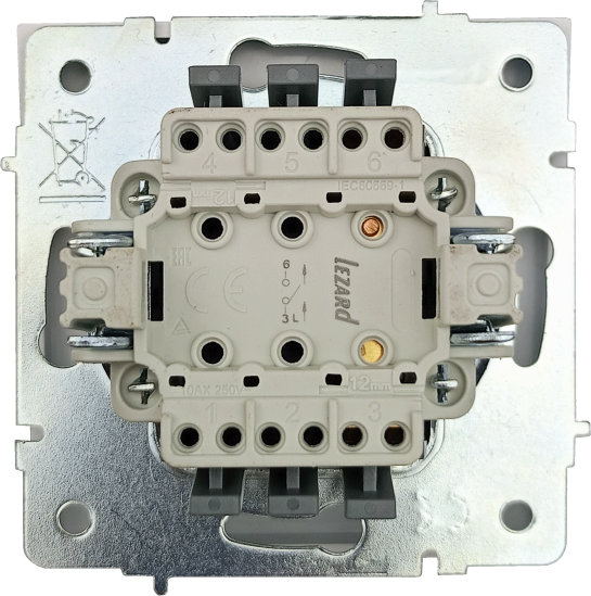 Выключатель встраиваемый Zima 1 клавиша с подсветкой цвет слоновая кость