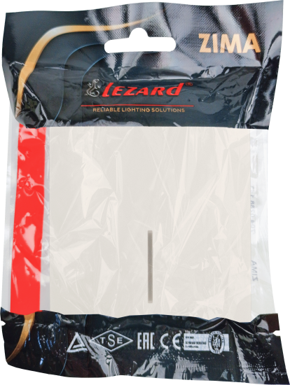 Выключатель встраиваемый Zima 1 клавиша с подсветкой цвет слоновая кость