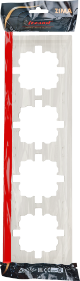 Рамка для розеток и выключателей Zima 4 поста цвет слоновая кость