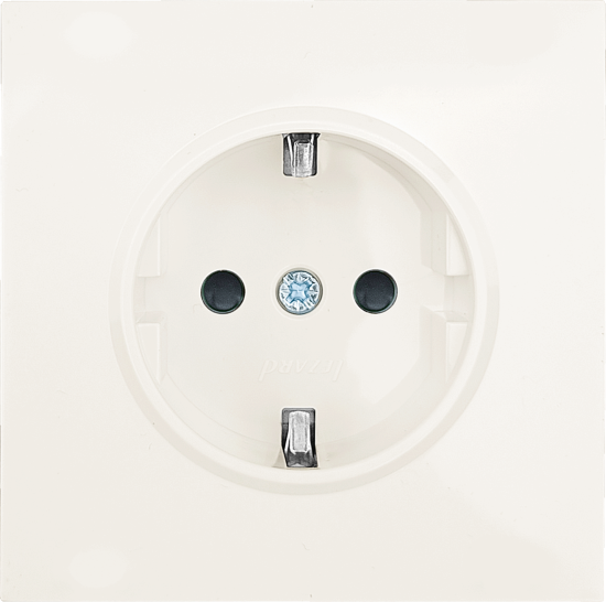 Розетка встраиваемая Zima с заземлением с защитной шторкой цвет слоновая кость