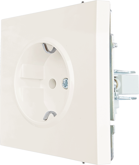 Розетка встраиваемая Zima с заземлением с защитной шторкой цвет слоновая кость