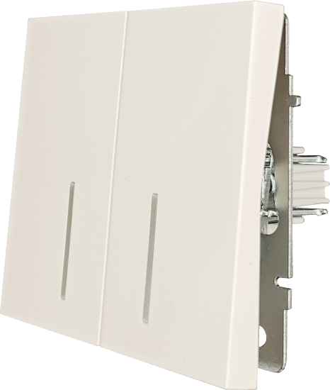 Выключатель встраиваемый Zima 2 клавиши с подсветкой цвет слоновая кость