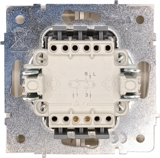 Выключатель встраиваемый Zima 2 клавиши с подсветкой цвет слоновая кость
