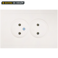 Розетка двойная встраиваемая Zima без заземлением цвет слоновая кость