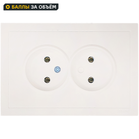 Розетка двойная встраиваемая Zima без заземлением цвет слоновая кость