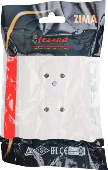 Розетка двойная встраиваемая Lezard Zima без заземлением цвет слоновая кость