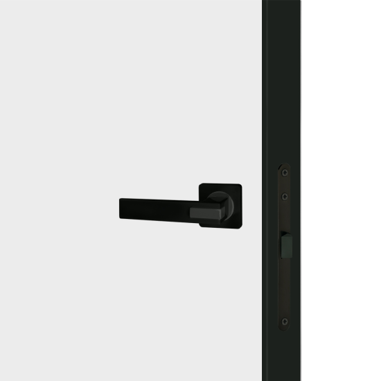 Дверь межкомнатная глухая Invisible Opt 90x200 см алюминий цвет белый с черной кромкой