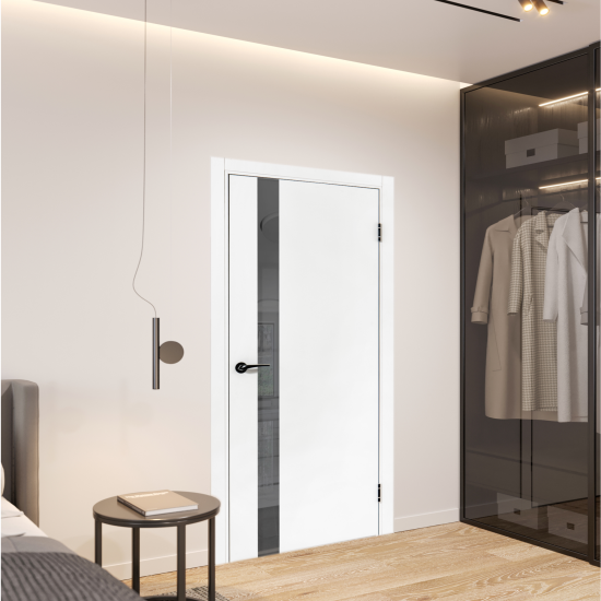 Дверь межкомнатная глухая ПТА 51В 80x200 см полипропилен цвет аляска с замком и петлями