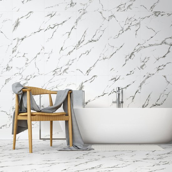Керамогранит Lavelly Silentmarble белый 1200x600x9 мм (3 шт.=2,16 кв.м)