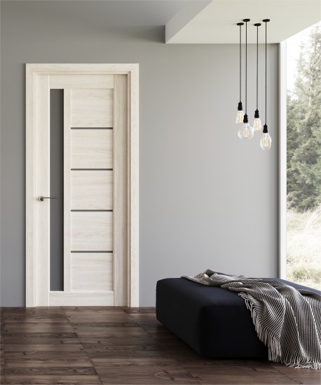 Комплект двери Artens Брио со стеклом 80x200 см ПВХ цвет дуб филадельфия с добором 150 мм