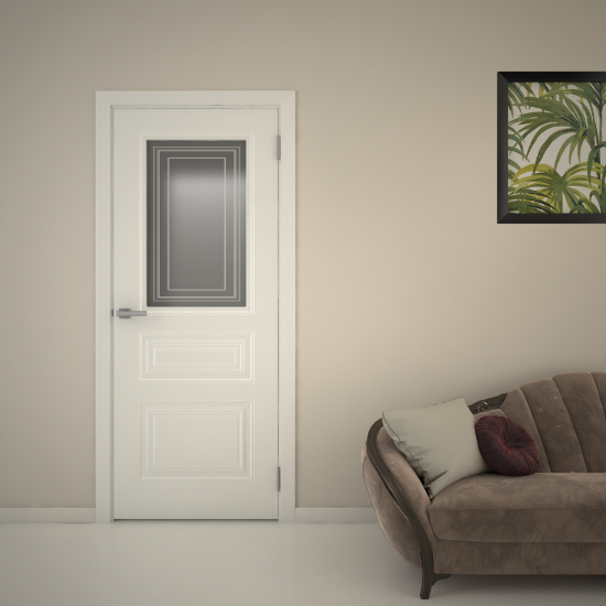 Комплект двери остеклённая Скин 4 60x200 см эмаль белый без доборов