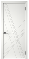 Комплект двери Графика Х глухая 60x200 см эмаль белый с добором 100 мм