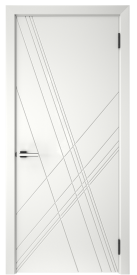 Комплект двери Графика Х глухая 60x200 см эмаль белый с добором 100 мм