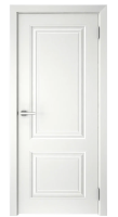 Комплект двери Скин 2 глухая 80x200 см эмаль белый с добором 100 мм