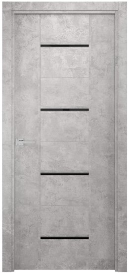 Комплект двери Виктория со стеклом 90x200 см финиш бумага цвет бетон с добором 150 мм