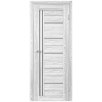 Комплект двери Новара Вертикаль остекленная 60x200 см ПВХ цвет ривьера айс с добором 100 мм