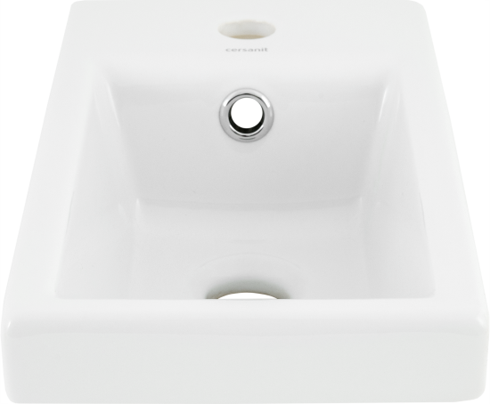 Тумба под накладную раковину KONSENSA Сохо белая 40x78 мини-раковина Cersanit Como цвет корпуса желтый