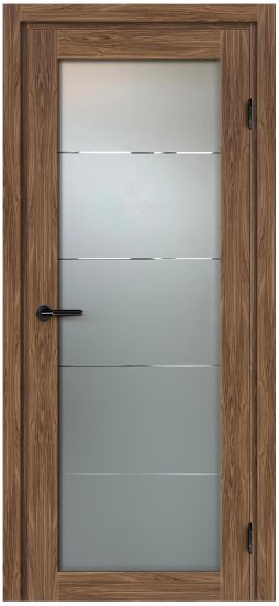 Комплект двери Толедо со стеклом 70x200 см CPL цвет орех галант с добором 100 мм