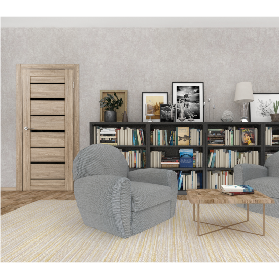 Комплект двери Тренто остекленная 60x200 см ПВХ цвет дуб европейский без доборов