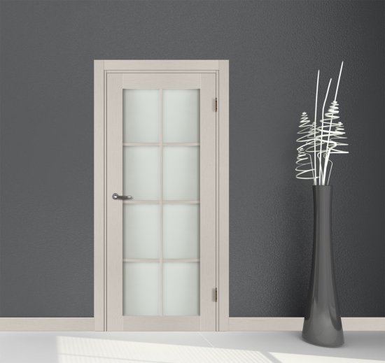 Комплект двери Пьемонт остекленная 70x200 см HardFlex цвет платина светлая с добором 150 мм