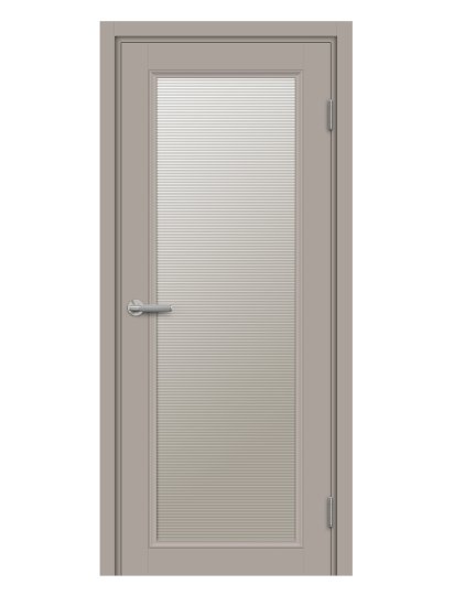 Комплект двери Лион остекленная 80x200 см HardFlex цвет тауп серый с добором 100 мм