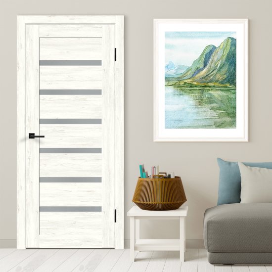 Комплект двери Кельн остекленная 80x200 см HardFlex цвет сосна арктическая с добором 200 мм