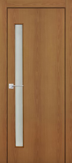 Комплект двери со стеклом 80x200 см финиш бумага цвет орех с добором 100 мм