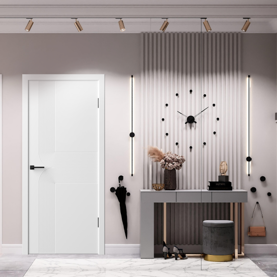 Комплект двери Синди-28 глухая 90x200 см эмаль цвет белый без доборов