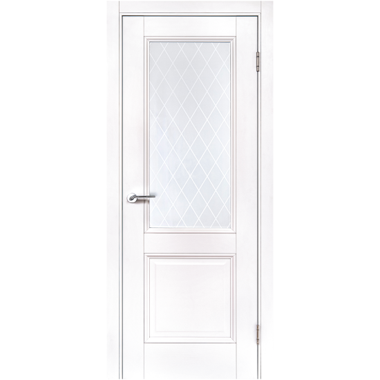 Комплект двери Палермо со стеклом 80x200 см полипропилен цвет аляска с добором 150 мм