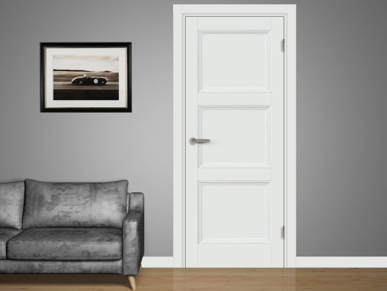 Комплект двери Трилло глухая 70x200 см Hardflex белый с добором 100 мм