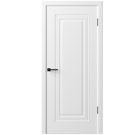 Комплект двери Юлия-1 глухая 90x200 см эмаль цвет белый с добором 100 мм