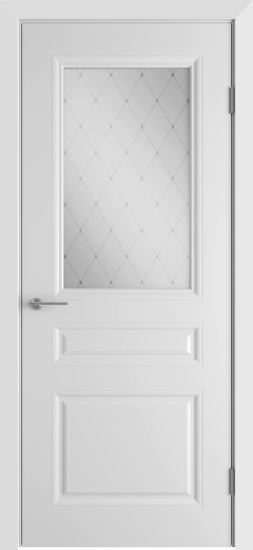 Комплект двери Стелла со стеклом 60x200 см эмаль белый без доборов