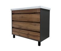 Комплект мебели для ванной комнаты Wood 96.8 тумба раковина шкаф-пенал шкаф напольный разноцветный